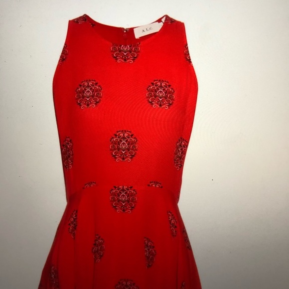 A.L.C Elisa Silk Sleeveless Red Dress, Size 2. - Picture 4 of 11